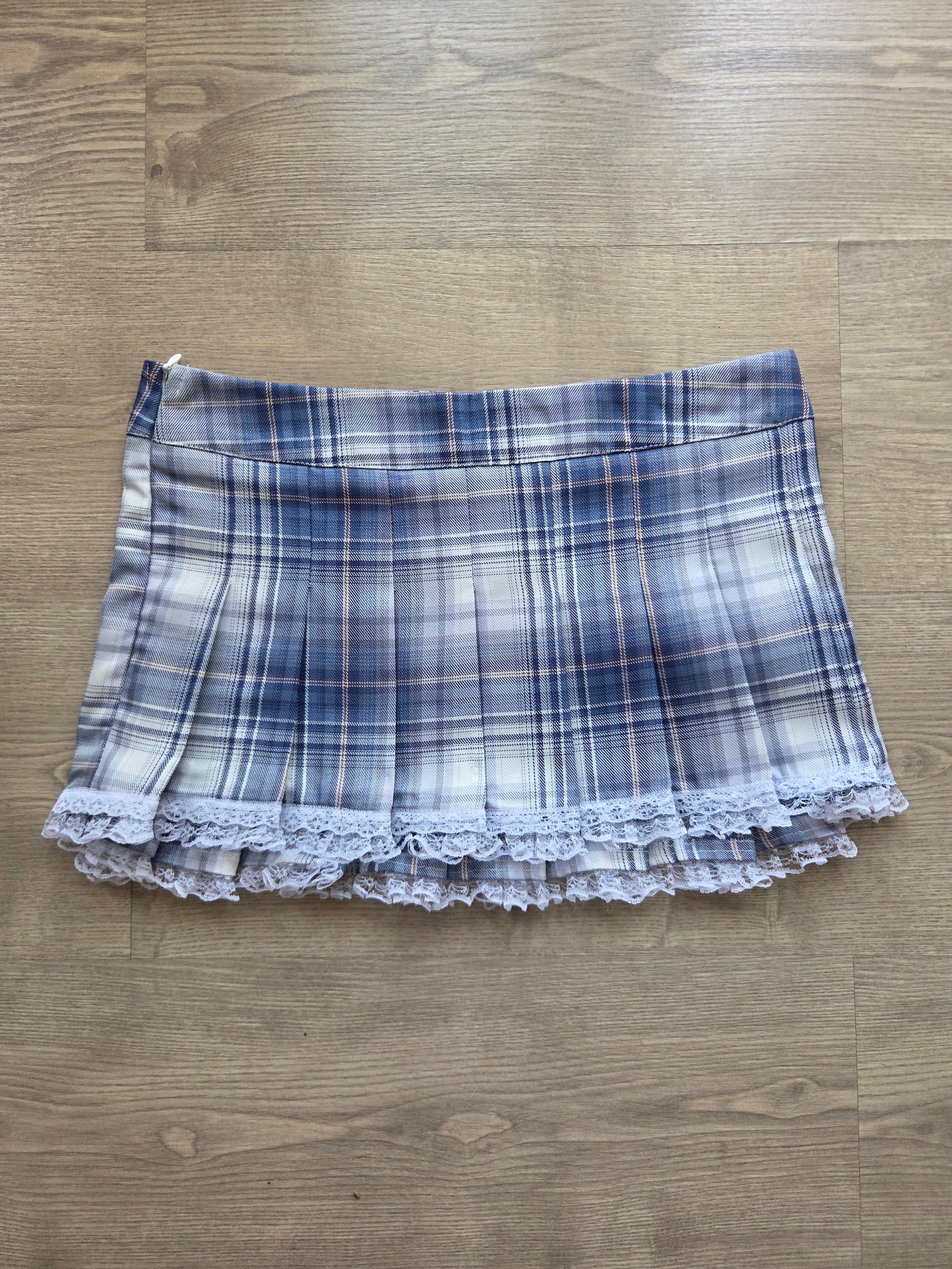 Minifalda de Tablas Azul y Blanca