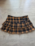 Falda Negra y Naranja de Cuadros Punk
